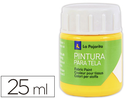 Pintura para tela La Pajarita amarillo real 25ml.